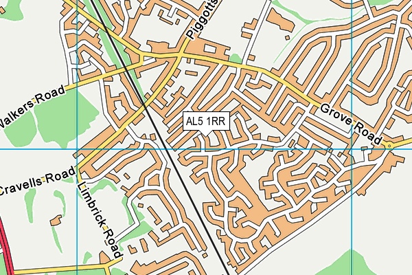 AL5 1RR map - OS VectorMap District (Ordnance Survey)