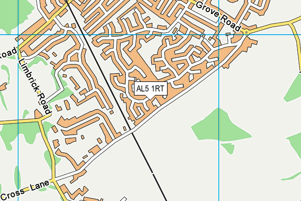 AL5 1RT map - OS VectorMap District (Ordnance Survey)