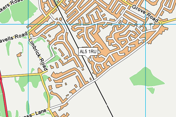 AL5 1RU map - OS VectorMap District (Ordnance Survey)