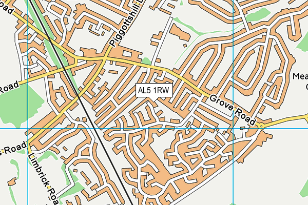 AL5 1RW map - OS VectorMap District (Ordnance Survey)