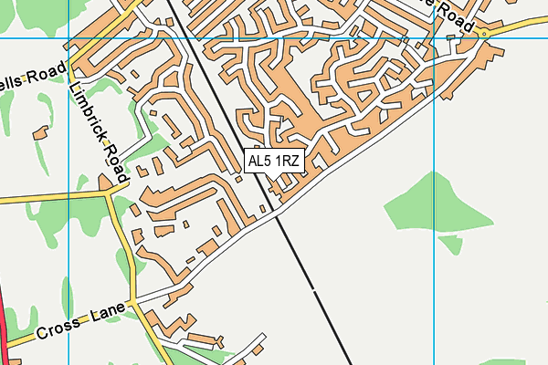 AL5 1RZ map - OS VectorMap District (Ordnance Survey)