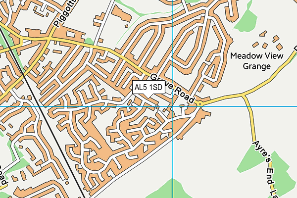 AL5 1SD map - OS VectorMap District (Ordnance Survey)