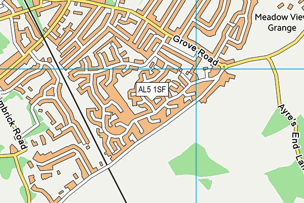 AL5 1SF map - OS VectorMap District (Ordnance Survey)