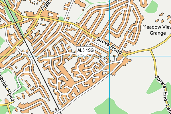 AL5 1SG map - OS VectorMap District (Ordnance Survey)