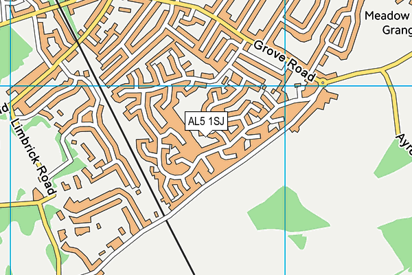 AL5 1SJ map - OS VectorMap District (Ordnance Survey)