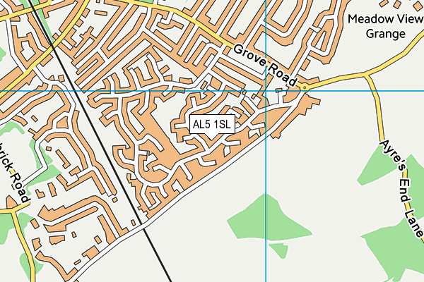 AL5 1SL map - OS VectorMap District (Ordnance Survey)
