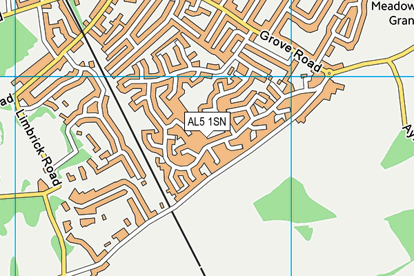 AL5 1SN map - OS VectorMap District (Ordnance Survey)