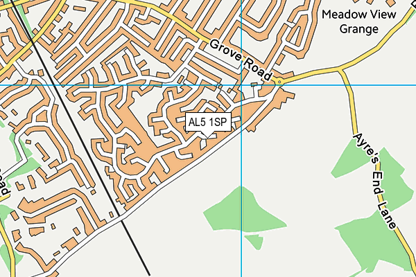 AL5 1SP map - OS VectorMap District (Ordnance Survey)