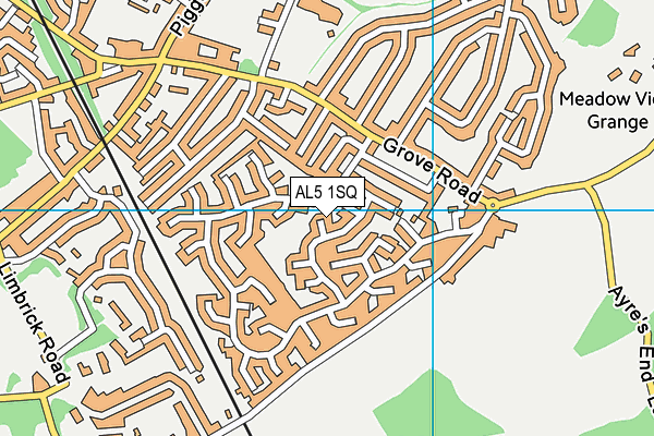 AL5 1SQ map - OS VectorMap District (Ordnance Survey)