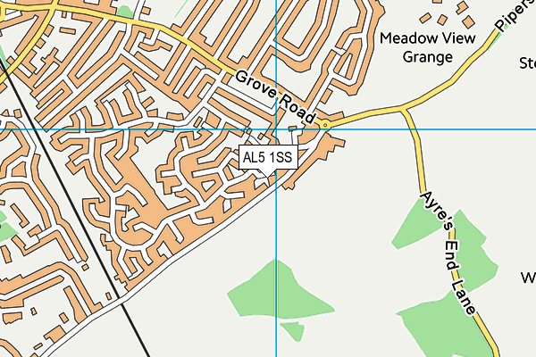 AL5 1SS map - OS VectorMap District (Ordnance Survey)