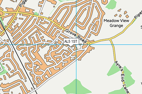 AL5 1ST map - OS VectorMap District (Ordnance Survey)