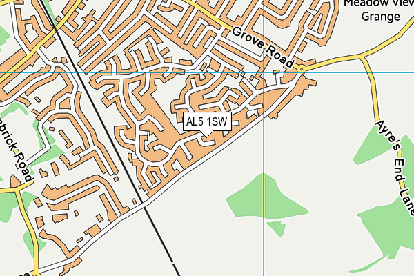 AL5 1SW map - OS VectorMap District (Ordnance Survey)