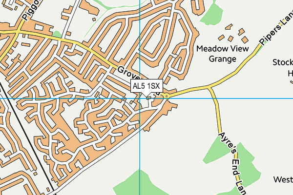 AL5 1SX map - OS VectorMap District (Ordnance Survey)