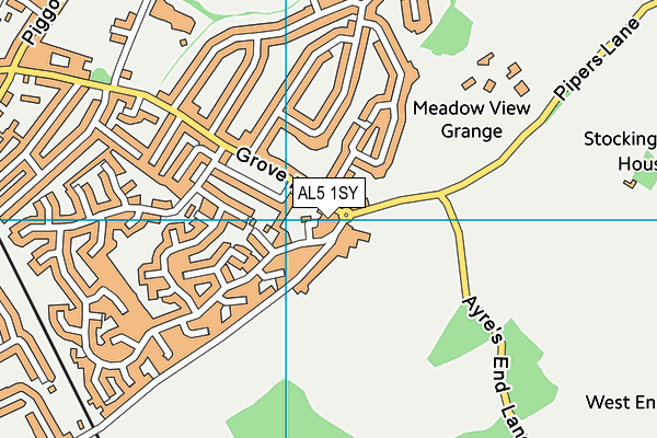 AL5 1SY map - OS VectorMap District (Ordnance Survey)
