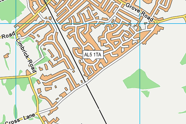 AL5 1TA map - OS VectorMap District (Ordnance Survey)