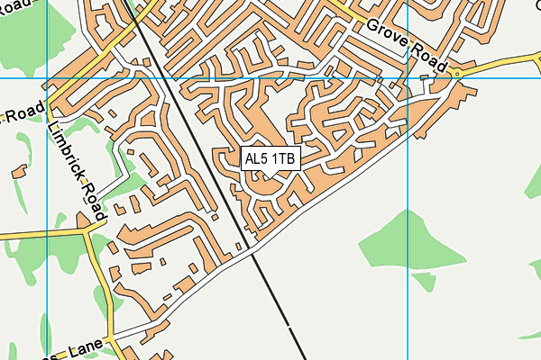 AL5 1TB map - OS VectorMap District (Ordnance Survey)