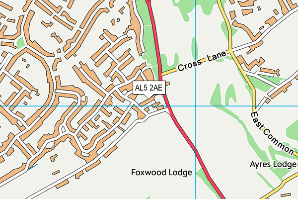 AL5 2AE map - OS VectorMap District (Ordnance Survey)