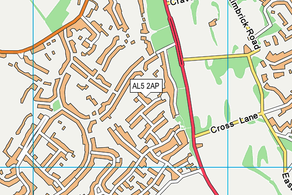 AL5 2AP map - OS VectorMap District (Ordnance Survey)