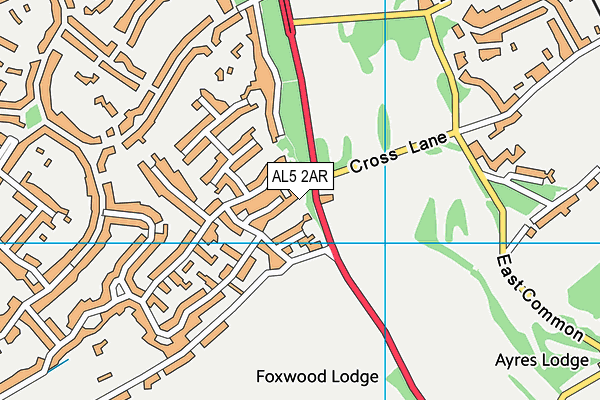 AL5 2AR map - OS VectorMap District (Ordnance Survey)