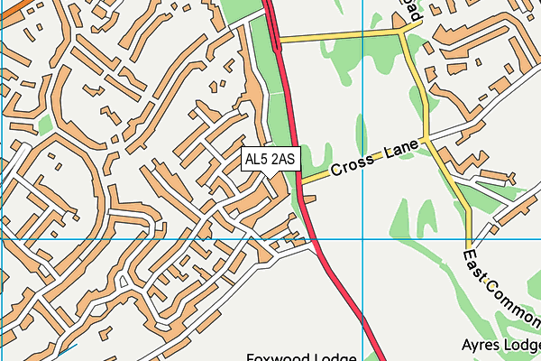 AL5 2AS map - OS VectorMap District (Ordnance Survey)