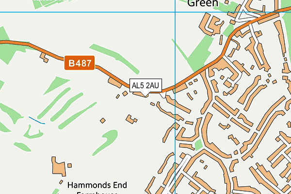 AL5 2AU map - OS VectorMap District (Ordnance Survey)
