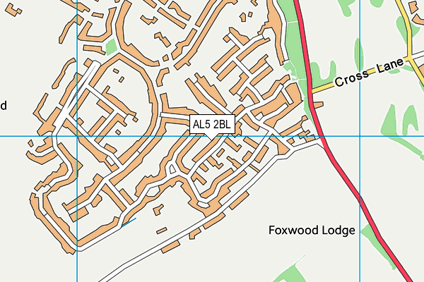 AL5 2BL map - OS VectorMap District (Ordnance Survey)