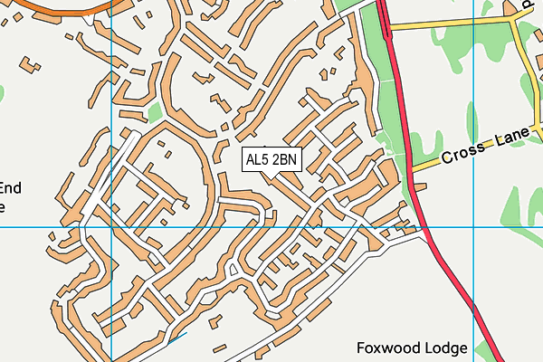 AL5 2BN map - OS VectorMap District (Ordnance Survey)
