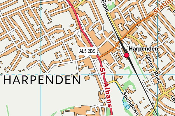 AL5 2BS map - OS VectorMap District (Ordnance Survey)