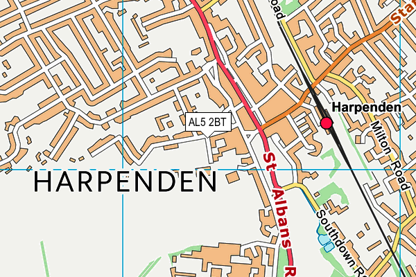 AL5 2BT map - OS VectorMap District (Ordnance Survey)