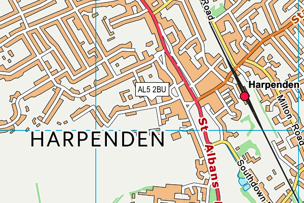 AL5 2BU map - OS VectorMap District (Ordnance Survey)