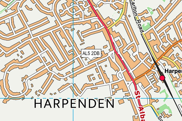 AL5 2DB map - OS VectorMap District (Ordnance Survey)