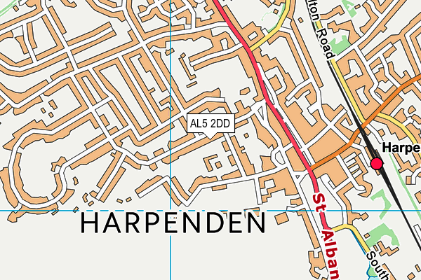 AL5 2DD map - OS VectorMap District (Ordnance Survey)