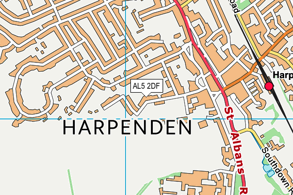 Harpenden Town Football Club map (AL5 2DF) - OS VectorMap District (Ordnance Survey)