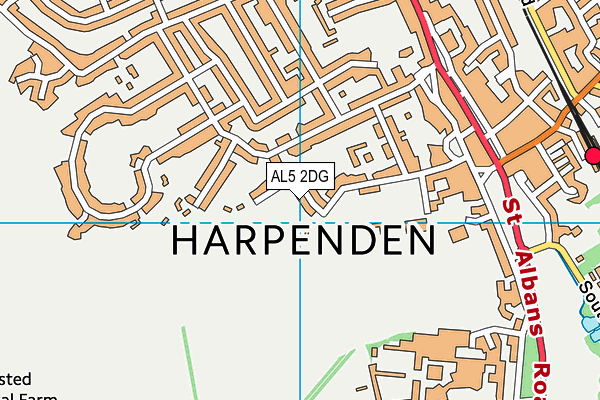 AL5 2DG map - OS VectorMap District (Ordnance Survey)