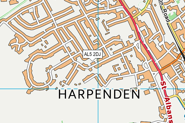 AL5 2DJ map - OS VectorMap District (Ordnance Survey)