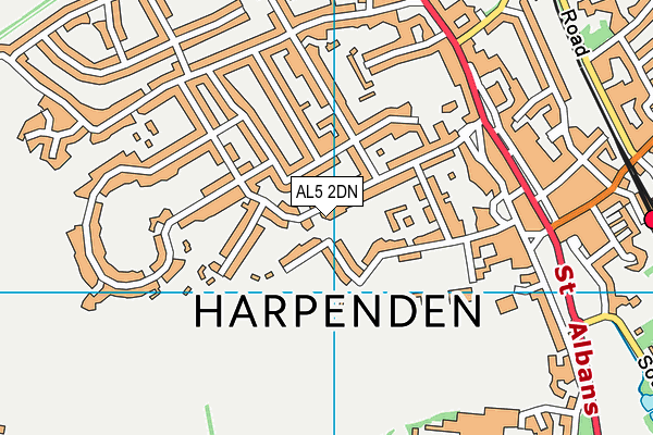 AL5 2DN map - OS VectorMap District (Ordnance Survey)