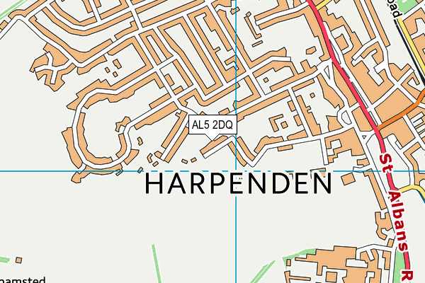 AL5 2DQ map - OS VectorMap District (Ordnance Survey)