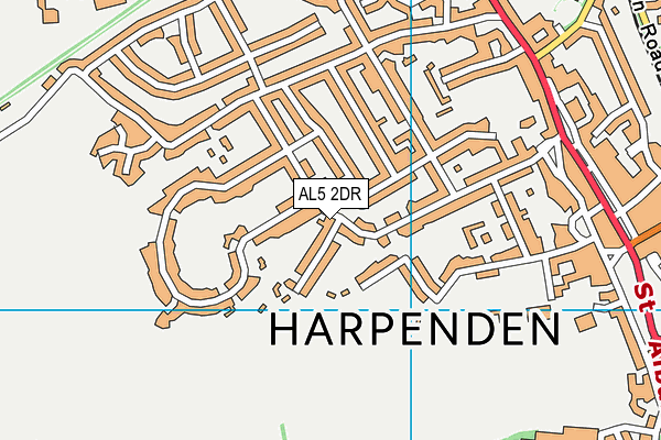 AL5 2DR map - OS VectorMap District (Ordnance Survey)