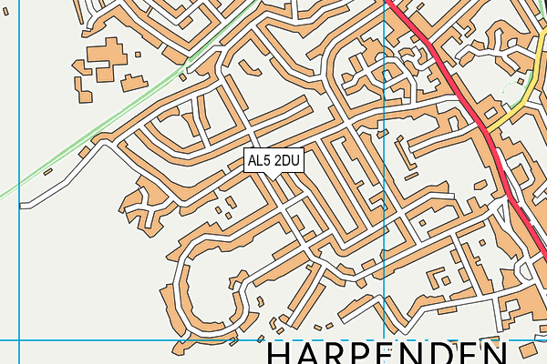 AL5 2DU map - OS VectorMap District (Ordnance Survey)