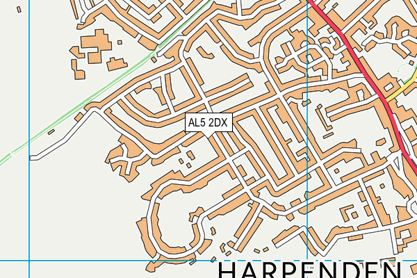 AL5 2DX map - OS VectorMap District (Ordnance Survey)