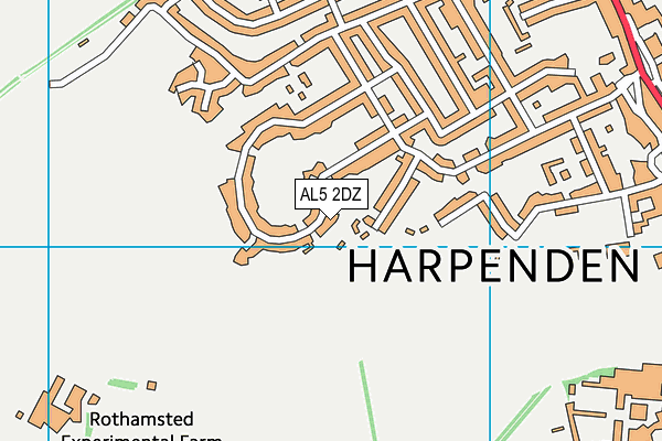 AL5 2DZ map - OS VectorMap District (Ordnance Survey)