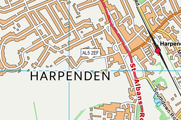 Harpenden Lawn Tennis Club map (AL5 2EF) - OS VectorMap District (Ordnance Survey)