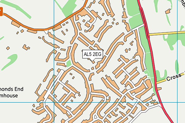 AL5 2EG map - OS VectorMap District (Ordnance Survey)