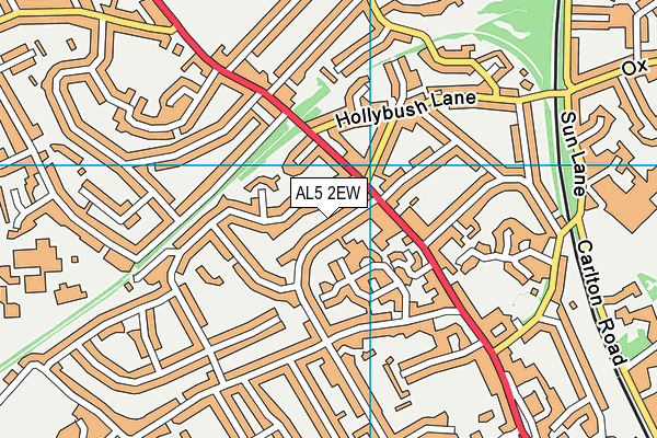 AL5 2EW map - OS VectorMap District (Ordnance Survey)