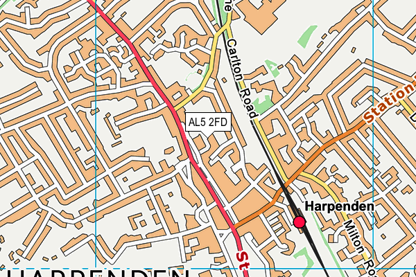 AL5 2FD map - OS VectorMap District (Ordnance Survey)