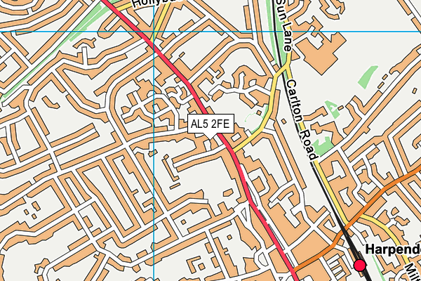 AL5 2FE map - OS VectorMap District (Ordnance Survey)