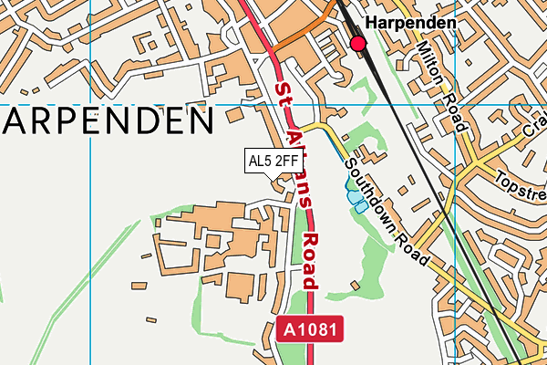 AL5 2FF map - OS VectorMap District (Ordnance Survey)