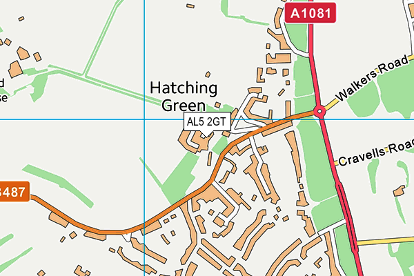 AL5 2GT map - OS VectorMap District (Ordnance Survey)