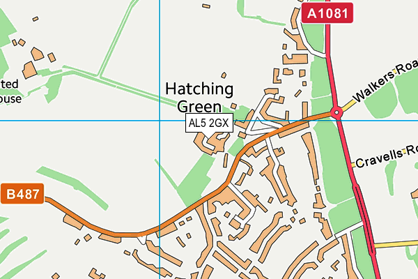 AL5 2GX map - OS VectorMap District (Ordnance Survey)