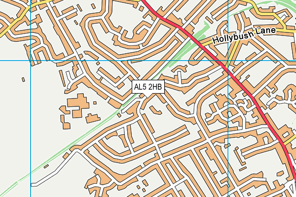 AL5 2HB map - OS VectorMap District (Ordnance Survey)